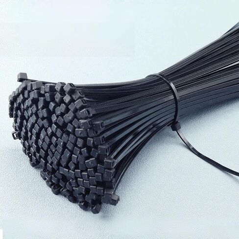 200-Pack Black Cable Ties - Strong Nylon Self Tensile Strength - Ideal for Office, Garden(3 * 100 width 2.5 mm) in Saudi Arabia