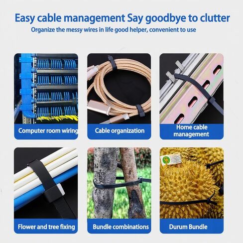 200-Pack Black Cable Ties - Strong Nylon Self Tensile Strength - Ideal for Office, Garden(3 * 100 width 2.5 mm) in Saudi Arabia