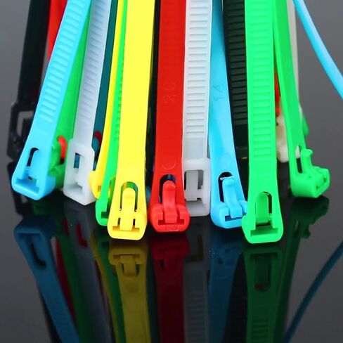 Generic 100 PCS Color Cable Ties, 5*150mm, Nylon, Lock Style, White, 50 lbs Tensile Strength, Reusable, Adjustable, UV Protected in Saudi Arabia