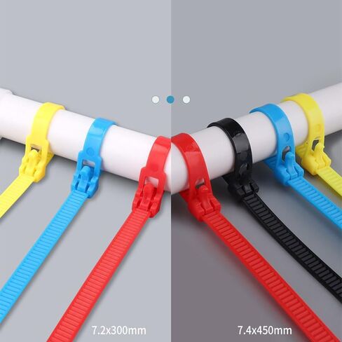 Generic 100 PCS Color Cable Ties, 5*150mm, Nylon, Lock Style, White, 50 lbs Tensile Strength, Reusable, Adjustable, UV Protected in Saudi Arabia