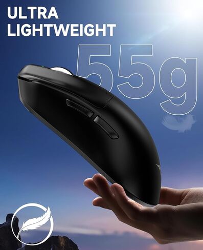 فأر الألعاب اللاسلكية VGN F1 ، 26000 نقطة في البوصة ، دقة عالية ، 55 جرام خفيفة الوزن ، معدل استقصاء 4K ، عمر بطارية 200 ساعة ، 6 أزرار قابلة للبرمجة ، شحن USB-C ، لجهاز الكمبيوتر/الكمبيوتر المحمول الكلاسيكي ، الأسود الكلاسيكي in Kuwait