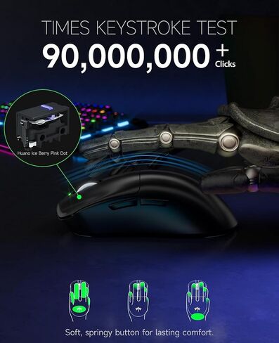فأر الألعاب اللاسلكية VGN F1 ، 26000 نقطة في البوصة ، دقة عالية ، 55 جرام خفيفة الوزن ، معدل استقصاء 4K ، عمر بطارية 200 ساعة ، 6 أزرار قابلة للبرمجة ، شحن USB-C ، لجهاز الكمبيوتر/الكمبيوتر المحمول الكلاسيكي ، الأسود الكلاسيكي in Kuwait