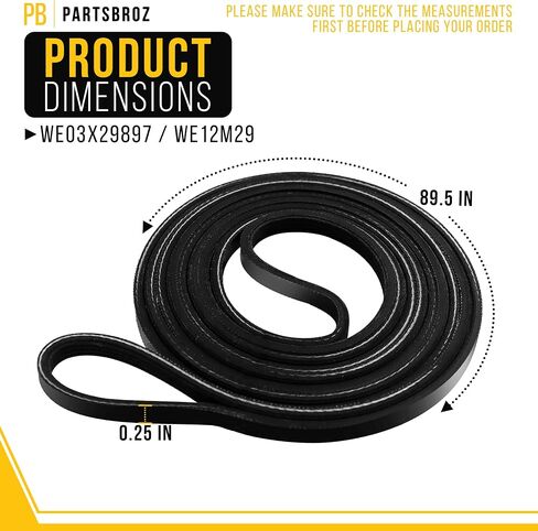 We03x29897 Dryer Belt We12m29 Drum Drive Ge General Electric Hotpoint Replacement Gtd33eask0ww Gtd42easj2ww Gtdp490ed7ws Dbsr463eg6ww Gtd42gasj2ww Dbxr463ed1ww Dbxr463ed2ww Dvlr223eg6ww Gtd33gask0ww in Saudi Arabia