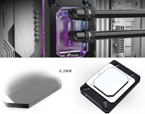 Bykski CPU -RAY -MC -M CPU CPU COLLING COLLING - تتميز زعانف عالية التدفق 0.2 مم - تصميم نظيف - لـ AMD AM5/AM4 - SWRX8 - STRX4 - TR4 - SP3 in Saudi Arabia