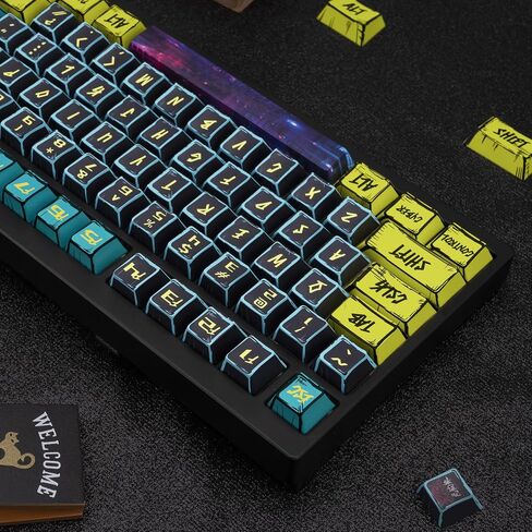 anime pbt keycaps- keycaps theme manga اليابانية مجموعة 150 مفتاح ، كرز ملف تعريف الصبغة المخصص keycap النمط الحد الأدنى للكرز gateron mx لوحات المفاتيح الميكانيكية in Kuwait