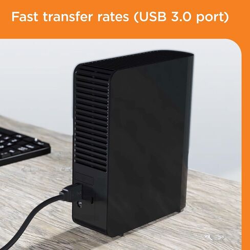 العناصر WD 22TB محرك أقراص ثابتة خارجي ، تخزين HDD سطح المكتب ، USB 3.0 معدلات نقل سريعة ، سهلة الإضافة على التخزين لجميع صورك ومقاطع الفيديو والموسيقى والمستندات والأسود in Saudi Arabia