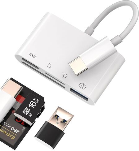 SD Card Reader for iPhone 15 MAX Plus USB C Charger Cable OTG Dongle Type C Docking Station for Apple for iPad Pro Macbook compatible for Samsung Thunderbolt Adapter Camera Micro TF Memory Accessories in Saudi Arabia