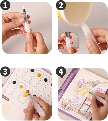 20PCS Watercolor Painting Books Pocket Watercolor Painting Set DIY Coloring Graffiti Bookmarks Cartoon Notepaper with Pigments and Painting Brush(Fairytale Dream) in Kuwait