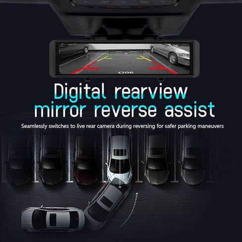 MUYACDST'G 12''Rear View Mirror Camera,4-Channel Mirror with BSD Blind spot Monitoring, 2K Front Lens+FHD1080Px3,Reverse Assist, Streaming Function,Parking Monitoring,Free 128GB Card in Saudi Arabia