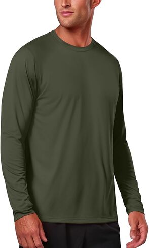 Moisture Wicking Athletic Shirts for Men Long Sleeve Workout Running Gym Performance Tee UV/Sun Protection in Kuwait