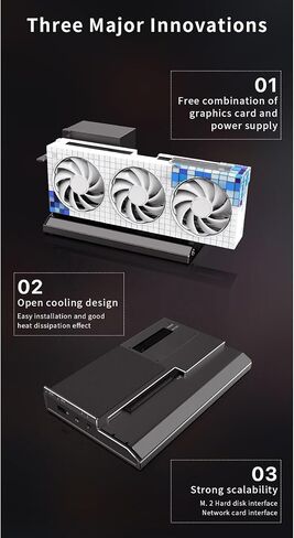 GPU Enclosure for Thunderbolt3, USB4.0 40Gbps Laptop External GPU Dock Station, Support 60W PD Charging, RJ45 Ethernet, Compatible with NVIDIA/PCIe, Daisy Chain, DC/ATX/SFX in Saudi Arabia