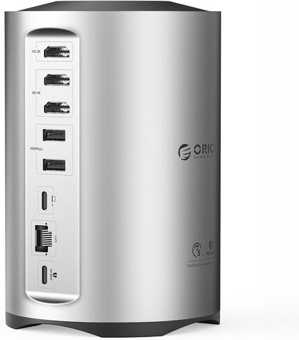 ORICO USB-C Triple Monitor Docking Station with 3 HDMI Ports, 15-in-1 USB C Laptop Dock for MacBook Pro M1/M2/Windows, 7 USB Ports, Ethernet,100W PD, SD/TF Card Reader, 3.5mm Audio (Silver) in Saudi Arabia