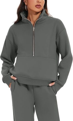 Eisctnd Women's Clothing Suits Sets 2 Piece Sweatshirt Pants Outfits Jogger Sets for Women Tracksuit Hoodie DarkGrey M in Saudi Arabia