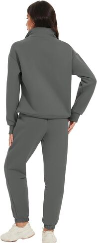 Eisctnd Women's Clothing Suits Sets 2 Piece Sweatshirt Pants Outfits Jogger Sets for Women Tracksuit Hoodie DarkGrey M in Saudi Arabia