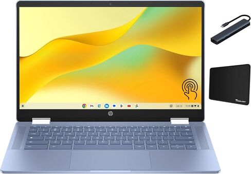 HP Chromebook x360 14 inch FHD IPS Touch 2-in-1 Laptop, Intel Processor N100, 4GB RAM, 64GB eMMC, Chrome OS, Sky Blue in Saudi Arabia