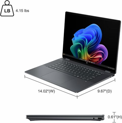 HP OmniBook X Flip 2-in-1 Laptop 16" 3K OLED Touch (100% DCI-P3, 120Hz) Intel 8-core Ultra 9 288V (Up to 48 Tops) 32GB RAM 1TB SSD for Creator Designer Business Professional Win11 ICP Hub Copilot+ AI in Saudi Arabia