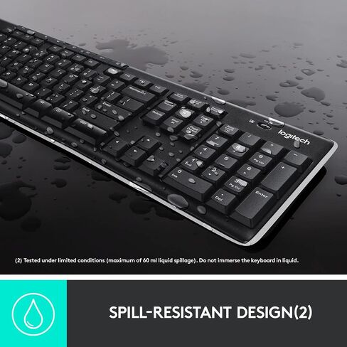 لوحة مفاتيح Logitech اللاسلكية K270 مع اللاسلكي طويل المدى (متجدد) in Saudi Arabia