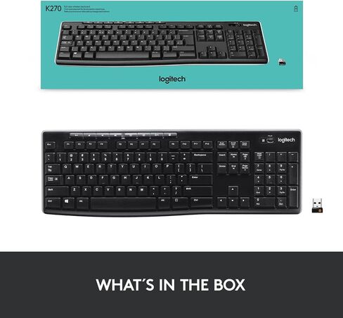 لوحة مفاتيح Logitech اللاسلكية K270 مع اللاسلكي طويل المدى (متجدد) in Saudi Arabia