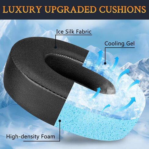 SOULWIT Cooling-Gel Earpads Replacement for JBL Tune 700BT, 710BT, 720BT, 750BTNC, 760NC, 770NC Wireless Over-Ear Headphones, Ear Pads Cushions with High-Density Foam - Black in Saudi Arabia