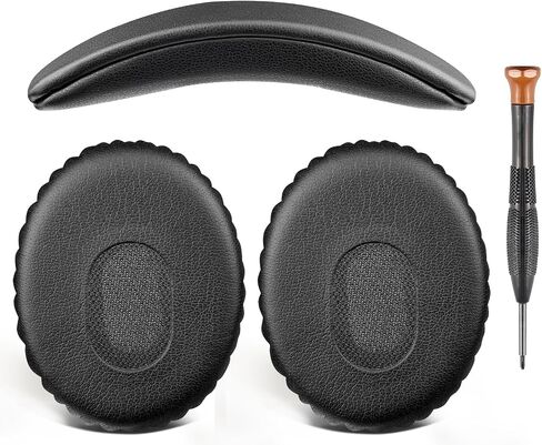 وسائد أذن Soulwit + لوحة رأس ، مجموعة بديلة لسماعات Bose QuietComfort 3 (QC3) (لا تتناسب مع OE1) - أسود in Saudi Arabia