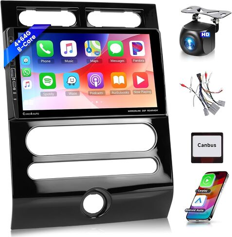 8Core 4G+64G CAR Stereo for Ford Expedition 2007-2014 Automatic A/C Radio مع 9inch 1280x720p الشاشة اللمس ، Carplay Android Auto ، 5.0 Bluetooth DSP 46EQ ، 59UI RDS/FM Camera Backup Radio Camera in Kuwait