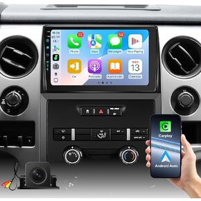 9 بوصة لراديو ستريو ترقية Android 13 لـ F150 2009-2012 مع Carplay Android Auto 1080p Camera/BT5.4 ((4RAM 64 ROM) 9inch) in Kuwait