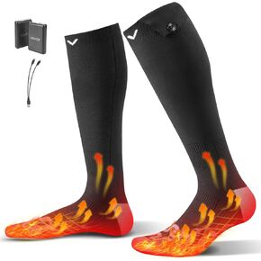 VEVOR Heated Socks, 5000mAh Battery Powered, Rechargeable Heating Socks with 4 Heating Levels, Electric Heated Sock for Men Women, Foot Warmer for Hunting Riding Camping Hiking Skiing, Outdoor Work in Kuwait