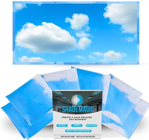 ShadeMAGIC Fluorescent Light Filter Covers (Mocha) - Diffuser Pack; Eliminate Harsh Glare That Causes Eyestrain and Head Strain The The Classroom or at Office. (4) in Kuwait