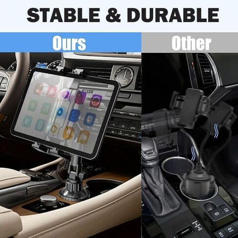 Cup Holder Tablet Mount, iPad Holder for Car Heavy Duty for 4.7-14" iPad & Phone, Truck Cup Mount with 360 Rotatable Adjustable Arm iPhone Tablet Stand Travel Accessories for Driver, ipad Holder Stand in Saudi Arabia