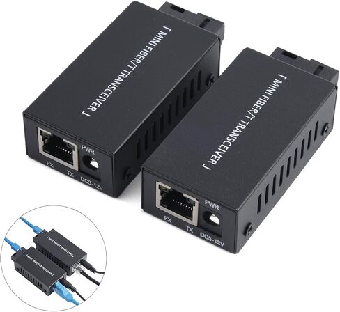1 زوج MINI GIGABIT الألياف المحول البصري - الألياف إلى محول Ethernet ، SC إلى RJ45 ، 100/1000 ميغابت في الثانية حتى 20 كم ، مع إمدادات الطاقة الأمريكية in Kuwait