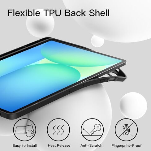 JETech Case for Samsung Galaxy Tab S10 FE Plus/S10 FE+ 13.1-Inch with S Pen Holder, Soft TPU Tri-Fold Stand Protective Tablet Cover, Support S Pen Charging, Auto Wake/Sleep (Black) in Saudi Arabia