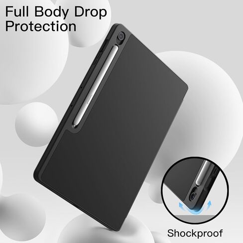 JETech Case for Samsung Galaxy Tab S10 FE Plus/S10 FE+ 13.1-Inch with S Pen Holder, Soft TPU Tri-Fold Stand Protective Tablet Cover, Support S Pen Charging, Auto Wake/Sleep (Black) in Saudi Arabia