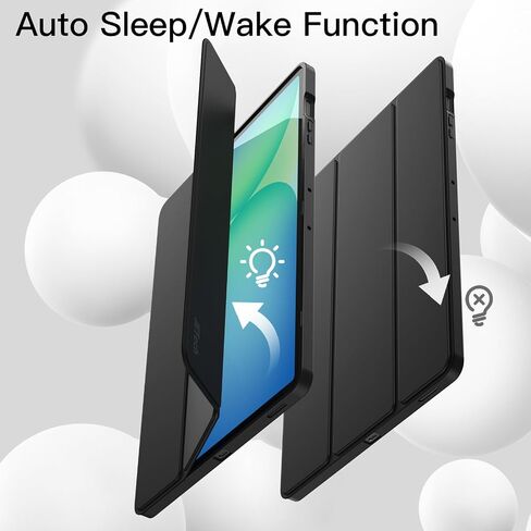 JETech Case for Samsung Galaxy Tab S10 FE Plus/S10 FE+ 13.1-Inch with S Pen Holder, Soft TPU Tri-Fold Stand Protective Tablet Cover, Support S Pen Charging, Auto Wake/Sleep (Black) in Saudi Arabia