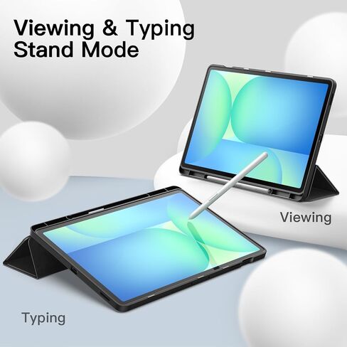 JETech Case for Samsung Galaxy Tab S10 FE Plus/S10 FE+ 13.1-Inch with S Pen Holder, Soft TPU Tri-Fold Stand Protective Tablet Cover, Support S Pen Charging, Auto Wake/Sleep (Black) in Saudi Arabia