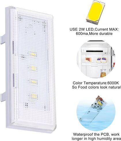 لوحة LED خلفية للفريزر W10515057 مع عدسة مدببة وإطار لويرلبول وكينمور ومايتاج والثلاجات 3021141 PS8768636 W10398007 WPW10515057 in Kuwait