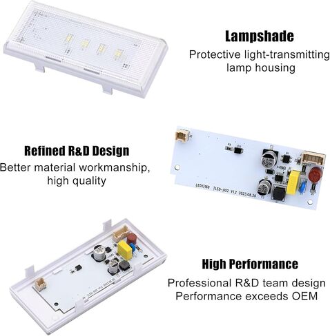 لوحة LED خلفية للفريزر W10515057 مع عدسة مدببة وإطار لويرلبول وكينمور ومايتاج والثلاجات 3021141 PS8768636 W10398007 WPW10515057 in Kuwait