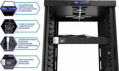 Sysracks 12U 35inch خادم رف الخادم خزانة IT العلبة البيانات الممتازة البيانات التي توفرها تحت رف شبكة المكتب مع عجلات PDU وغيرها من الملحقات in Saudi Arabia