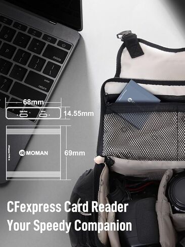 قارئ بطاقات CFexpress، قارئ بطاقات Moman C1B من النوع B USB C 3.1 Gen 2 سرعة نقل 10 جيجابت في الثانية، محول بطاقة ذاكرة محمول من الألومنيوم لنظام التشغيل Windows/Mac OS/Android، CFexpress-Memory-Card-Reader-TypeB in Kuwait