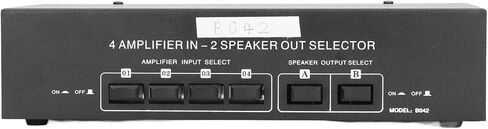 Audio Switch Selector, 4 Amplifier in 2 Speaker Out Audio Selector Box, Passive Selector Switch, Aluminum Alloy Compact Design, for Music Playing, Tool Sets in Saudi Arabia