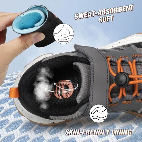 UOVO Boys Hiking Shoes Waterproof Running Fashion Sneakers Breathable Lightweight Non-Slip Outdoors Trekking Sports(Toddler/Little/Big Kids) in Kuwait