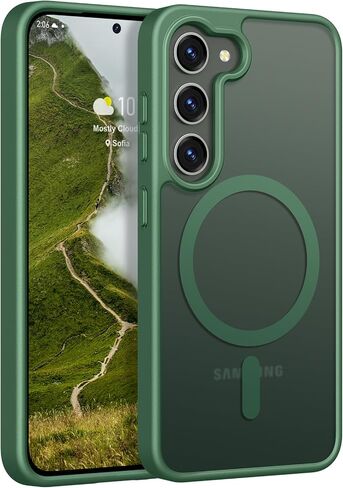Rayboen for Samsung Galaxy S23 Case Magnetic ، [متوافق مع Magsafe] الجلد الواقي يشعر بغطاء الهاتف غير اللامع لـ Samsung S23 مع ظهورها الصلبة شبه الصلبة ، والطريقة الخضراء غير اللامعة ، والأخضر غير اللامع in Kuwait