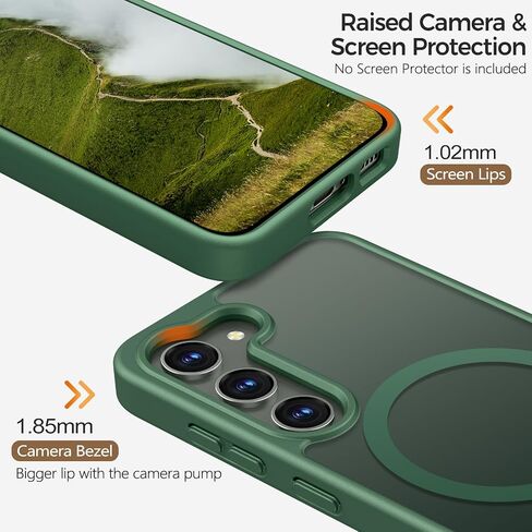 Rayboen for Samsung Galaxy S23 Case Magnetic ، [متوافق مع Magsafe] الجلد الواقي يشعر بغطاء الهاتف غير اللامع لـ Samsung S23 مع ظهورها الصلبة شبه الصلبة ، والطريقة الخضراء غير اللامعة ، والأخضر غير اللامع in Kuwait