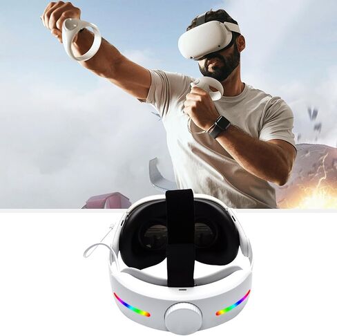 Virtual Reality Glasses Battery Backup Head Strap Comfortable Adjustable 4000mAh Power Accessory with LED Light in Saudi Arabia