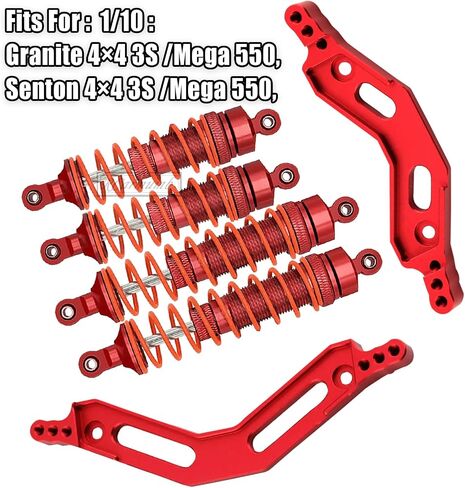 Rcarmumb RC Shocks & Shock Tower Upgrades Part for 1/10 Arrma Granite/Senton 3S BLX &Mega550,Alloy Front Rear Big Bore Shock & Shock Tower Hop-up,Navy Blue in Saudi Arabia