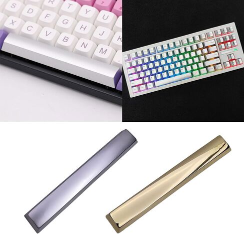 Alloy Spacebar Keycap Gold/Silver Finish High Durability Metal Keycaps for Mechanical Keyboards Enhances Typing in Saudi Arabia