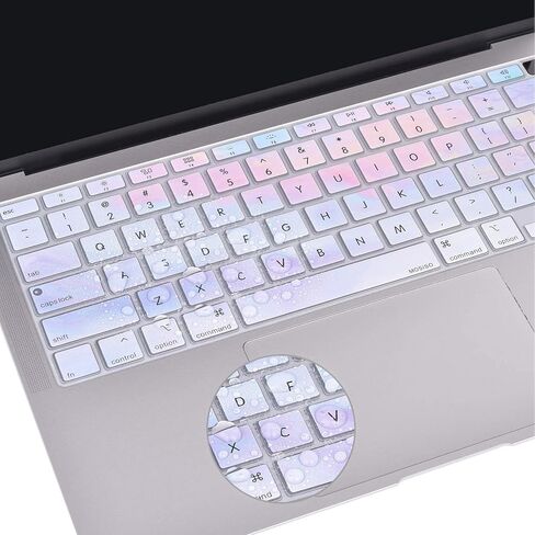 غطاء لوحة المفاتيح متوافق فقط مع MacBook Air 13 Inch 2021 2020 الإصدار A2337 M1 A2179 شاشة شبكية شبكية مع لوحة مفاتيح سحرية معرف اللمس ، جلد واقي مقاوم للماء ، سحب ملونة in Saudi Arabia