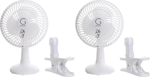 Genesis 6-Inch Clip Convertible Table-Top & Clip Fan Two Quiet Speeds - Ideal For The Home, Office, Dorm, More White in Saudi Arabia
