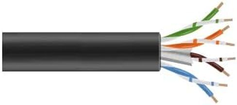 Black Box Cat6a كابل كبير تقطعت بهم السبل UTP 650MHz CM PVC POE Black 1000ft in Kuwait
