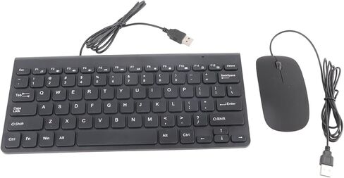 لوحة المفاتيح السلكية والسرد الفأر ، لوحة مفاتيح Ultra Slim Design USB ومجموعة الماوس ، مناسبة لجهاز الكمبيوتر المحمول للكمبيوتر (الأسود) in Saudi Arabia