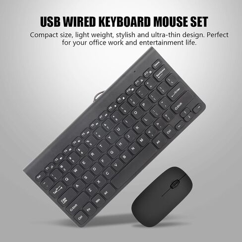 لوحة المفاتيح السلكية والسرد الفأر ، لوحة مفاتيح Ultra Slim Design USB ومجموعة الماوس ، مناسبة لجهاز الكمبيوتر المحمول للكمبيوتر (الأسود) in Saudi Arabia